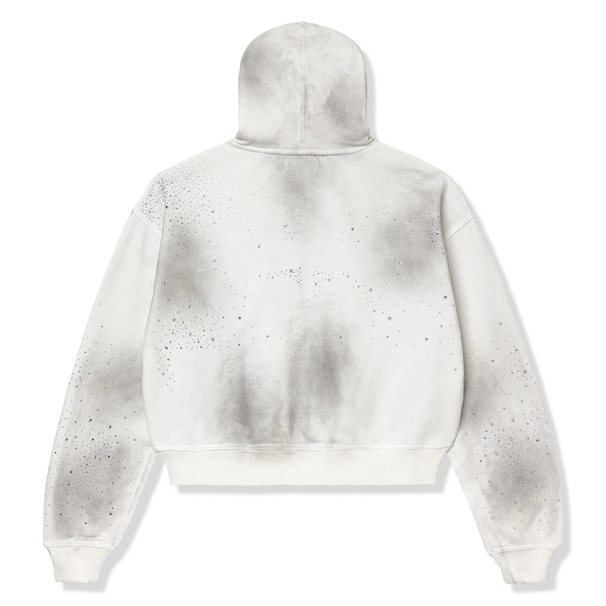 Back View of Vale Forever Classico White Zip-Up Hoodie